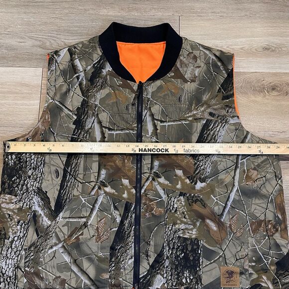 Bob Allen Realtree Hardwoods Camo Orange Reversible Hunting VEST Mens XXL New - Picture 4 of 12